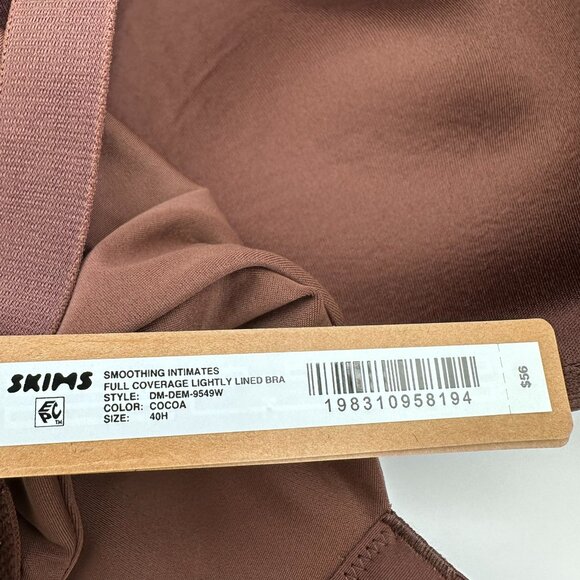 SKIMS Smoothing Intimates Full Coverage Lightly Lined Bra, Size 40H, Cocoa Brown - Picture 9 of 12